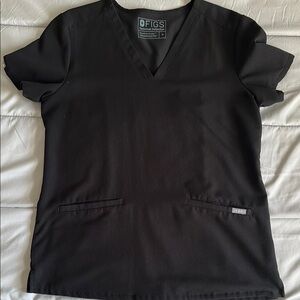 Figs Black Scrub Top